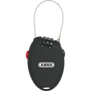Abus Kabelschloss UV Lock 0101: Schwarzes Zahlenschloss mit Stahlkabel für Fahrräder.