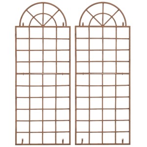 DELUKE Rankgitter GUNNAR 2er Set, Metall antik-braun, 180cm hoch. Ideal für Kletterpflanzen & Gartendekoration.