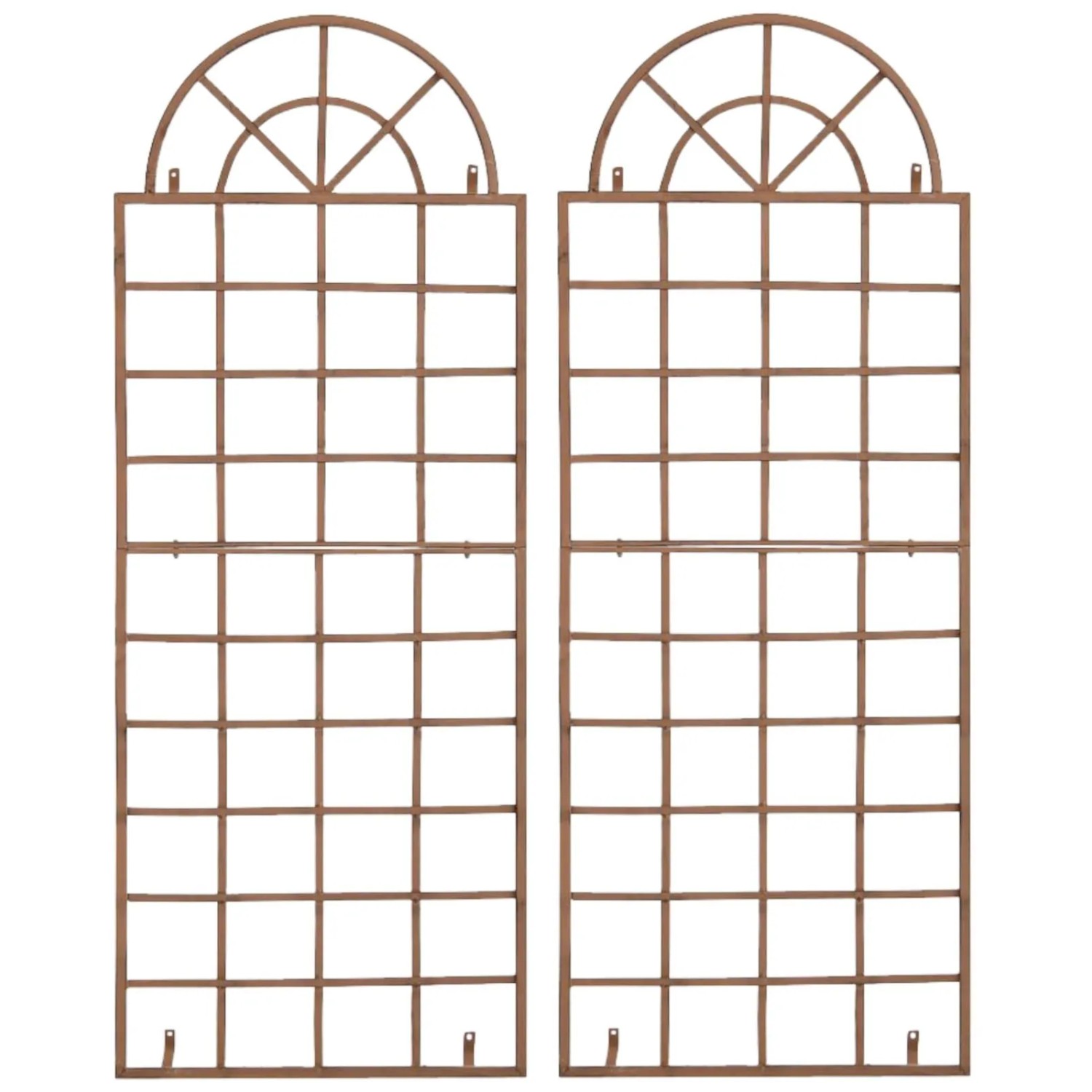 DELUKE Rankgitter GUNNAR 2er Set 70x1x180cm Metall Antik-Braun Rankhilfe Kletterpflanzen Gartendekoration