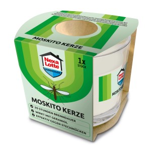 Nexa Lotte Moskito-Kerze 90g im Glas mit Verpackung. Wirkt gegen Stechmücken.