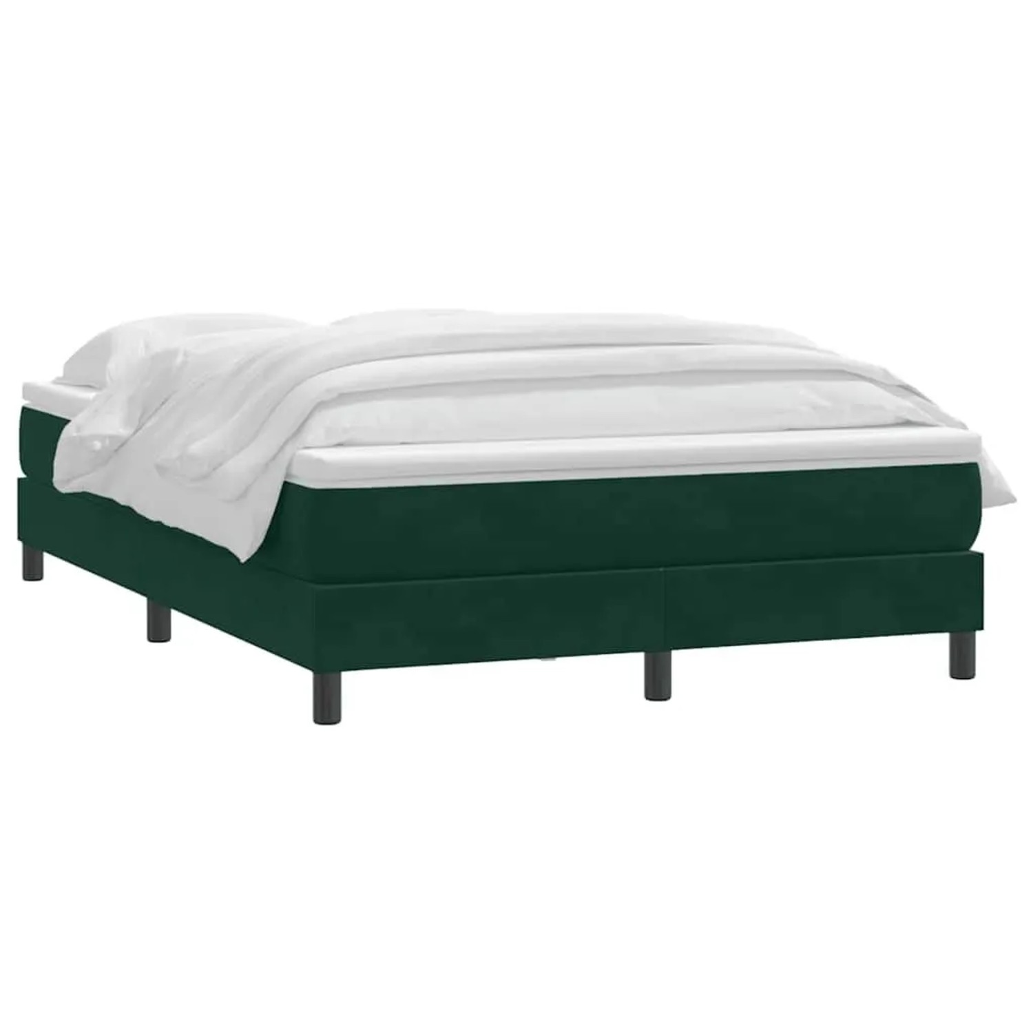 vidaXL Boxspringbett mit Matratze Dunkelgrün 160x220 cm Samt 3315978 günstig online kaufen