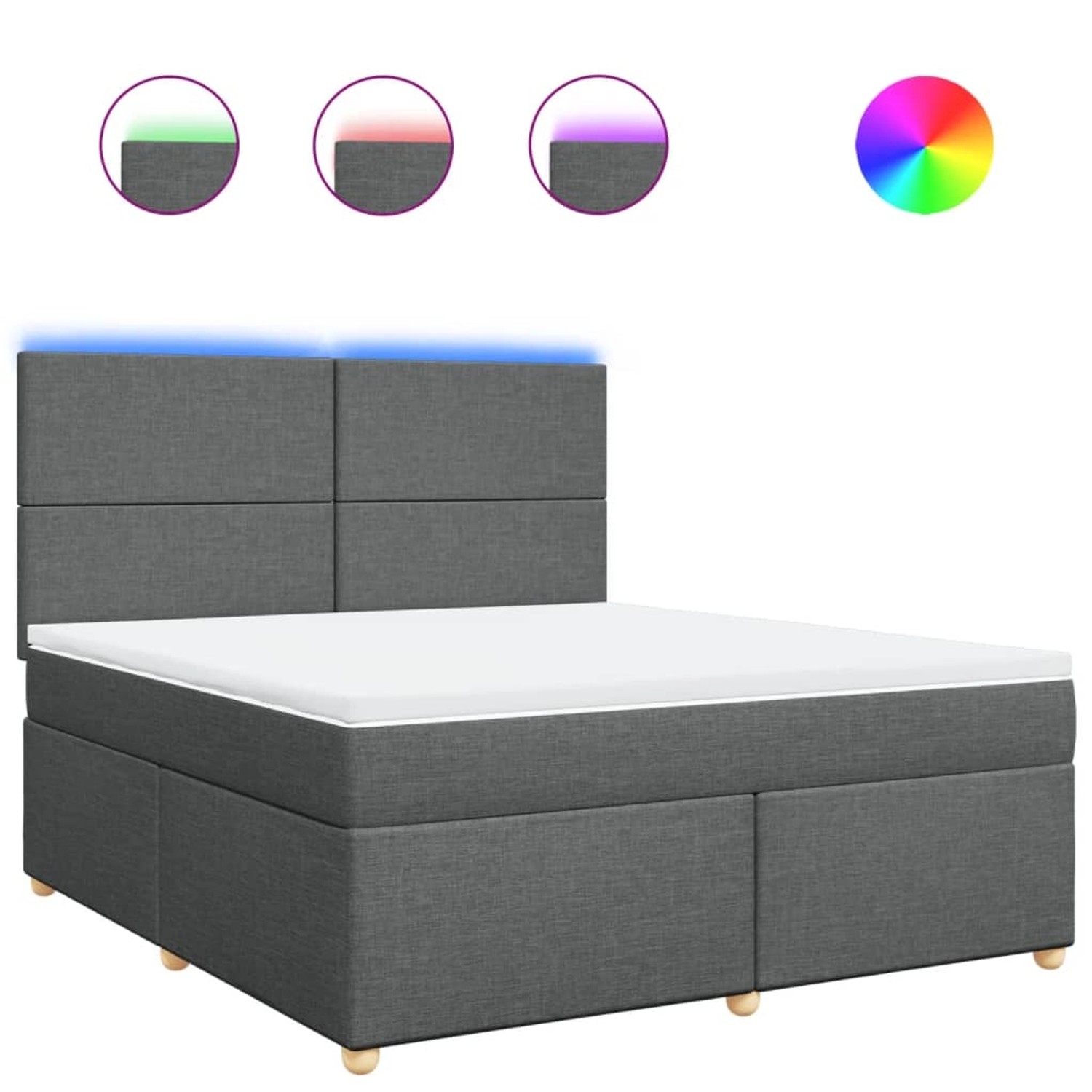 vidaXL Boxspringbett mit Matratze Dunkelgrau 180x200 cm Stoff 3293653 günstig online kaufen