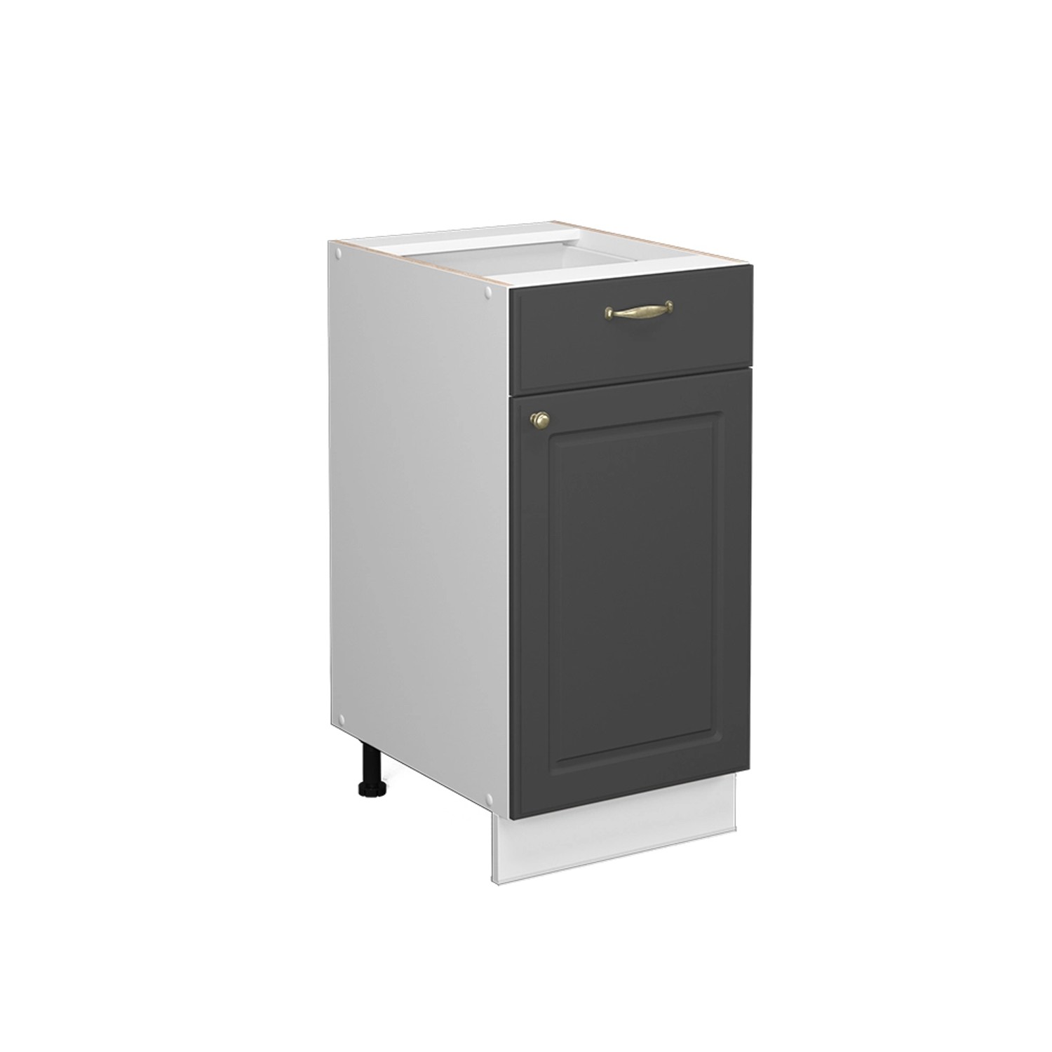 Vicco Küchenunterschrank Fame-Line Anthrazit-Gold/Weiß 40 cm ohne Arbeitsplatte