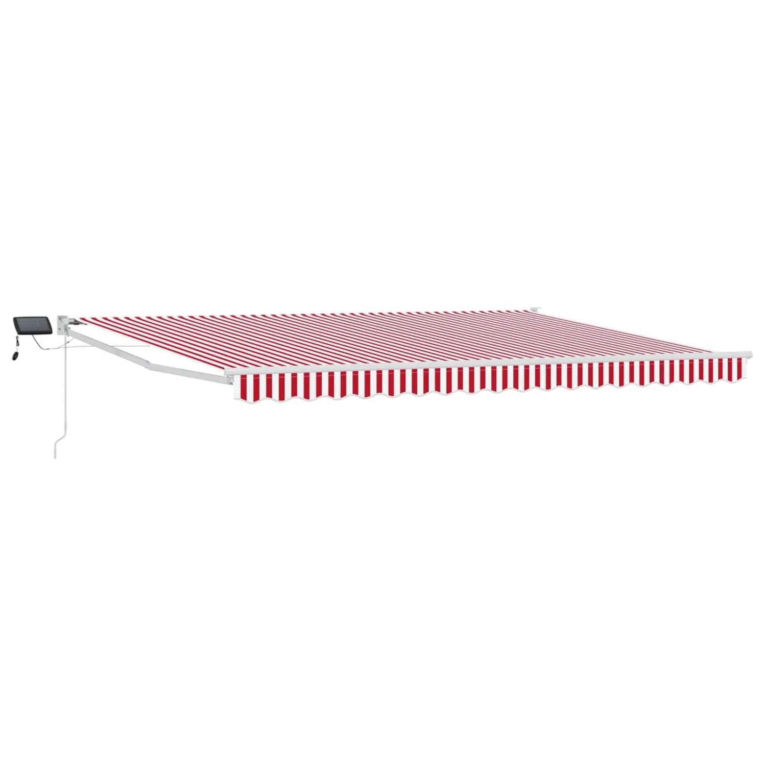vidaXL Manuelle Gelenkarmmarkise mit LEDs Rot und Weiß 5 x 3 m 3419331