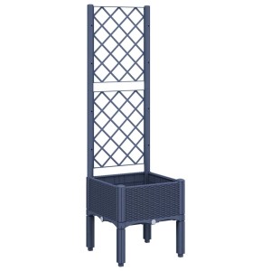vidaXL Pflanzkübel mit Rankgitter Blaugrau 40x40x142 cm PP 367916