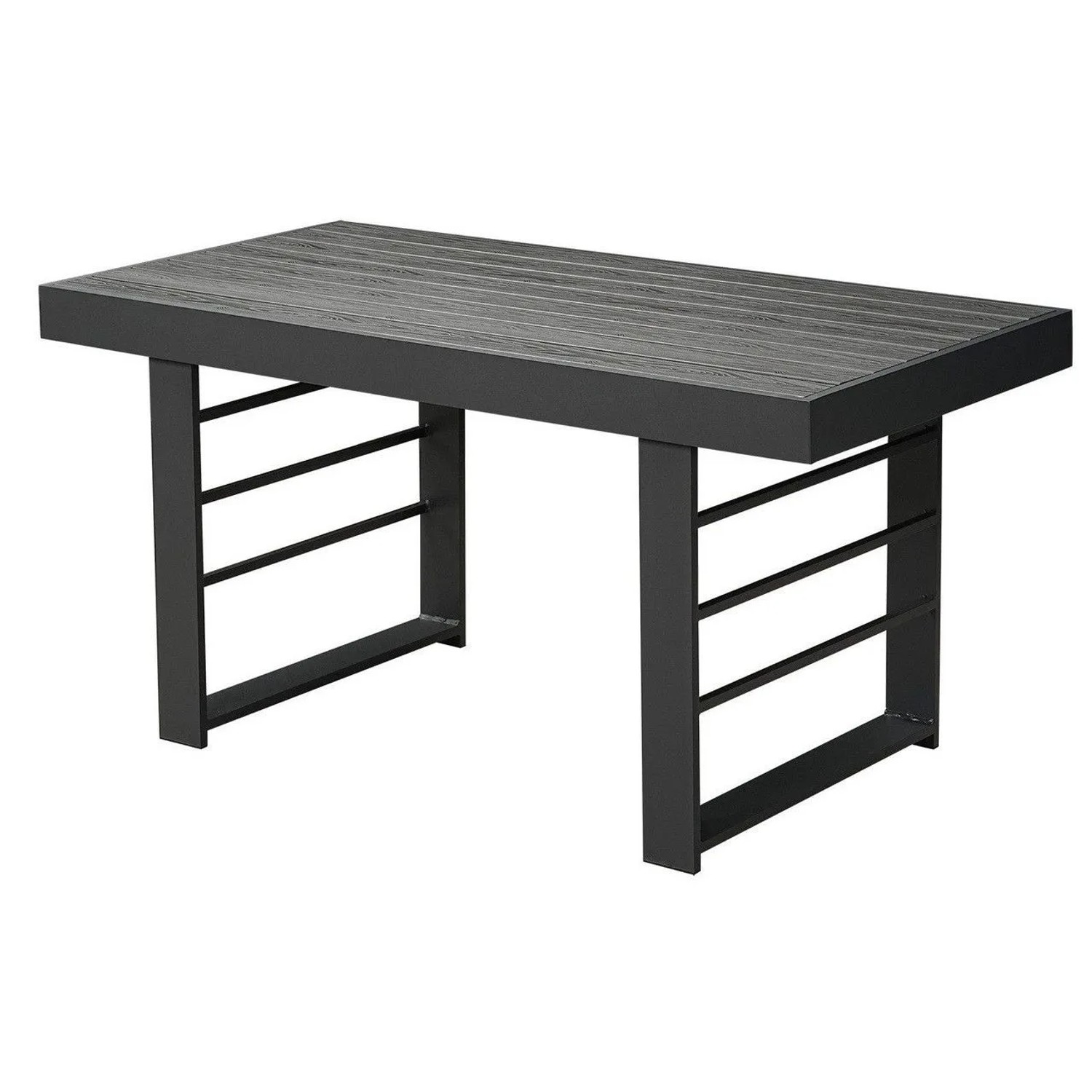 MeXo Gartentisch Aluminium WPC Tischplatte Esstisch Outdoor Grau