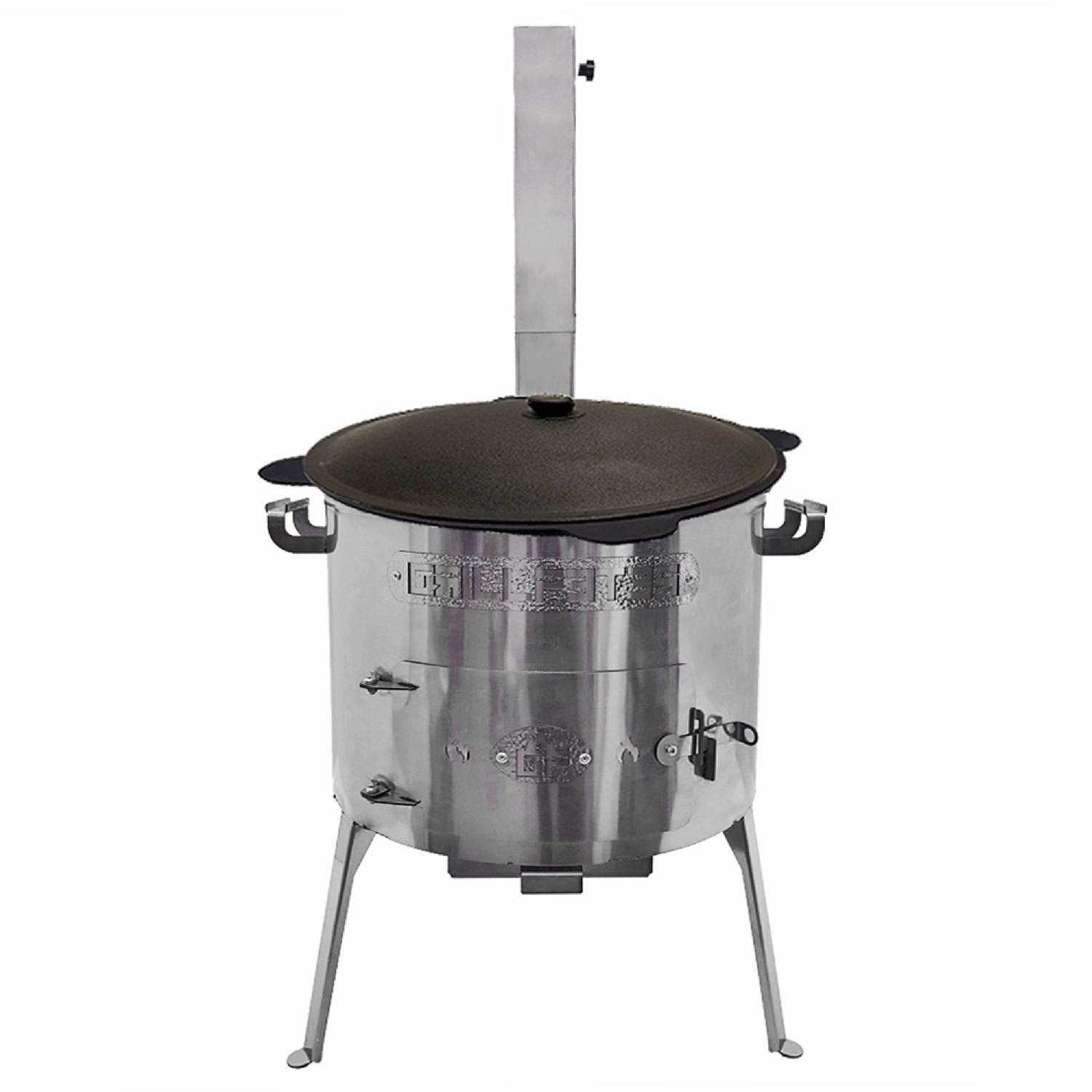 Grillpeter Utschak aus Edelstahl mit Rauchrohr Timur D40 mit Kazan aus Guss günstig online kaufen