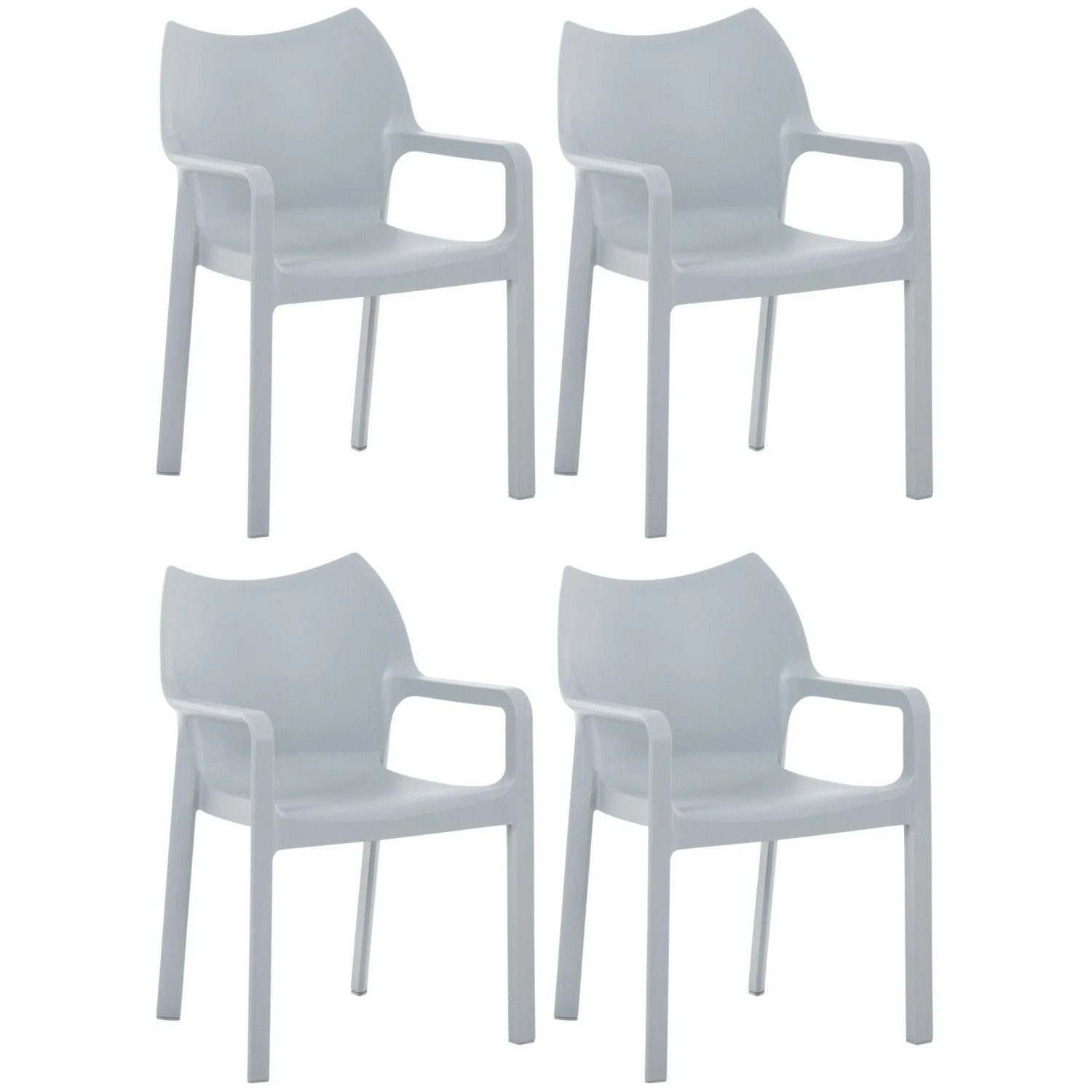 CLP 4er Set Stuhl Diva Hellgrau