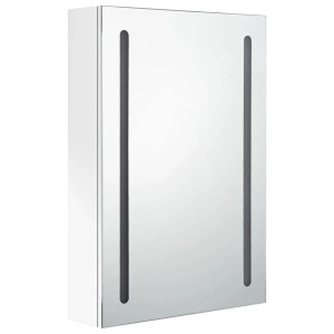 vidaXL LED-Spiegelschrank fürs Bad Glänzend Weiß 50x13x70 cm 326501