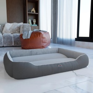 Anthrazitfarbenes Benno Hundebett Sammy (95x75x18 cm) für Hunde zum Entspannen.