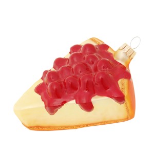 Käsekuchen Weihnachtsornament von Krebs Glas Lauscha, 9cm, detailreich verziert.
