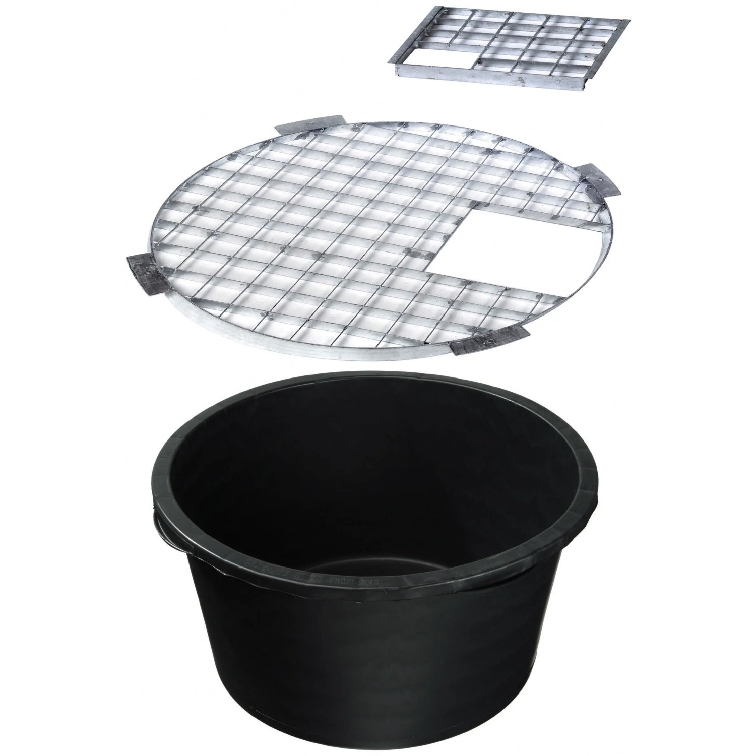 Ubbink Brunnen-Einbau-Set mit Becken, Abdeckrost und Einsatzstück für Gartenbrunnen.