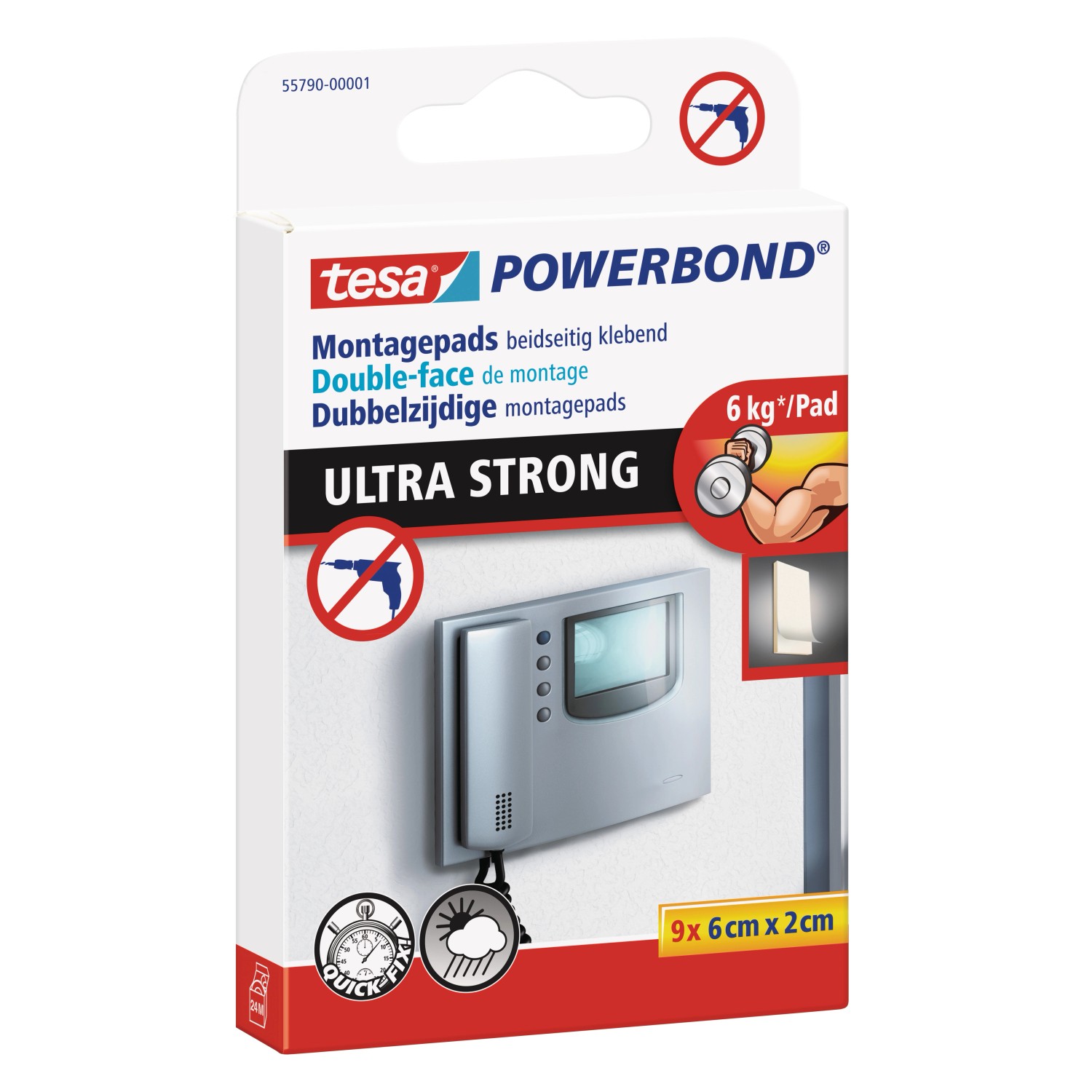 Tesa Powerbond Montagepads Ultra Strong 9 Stück