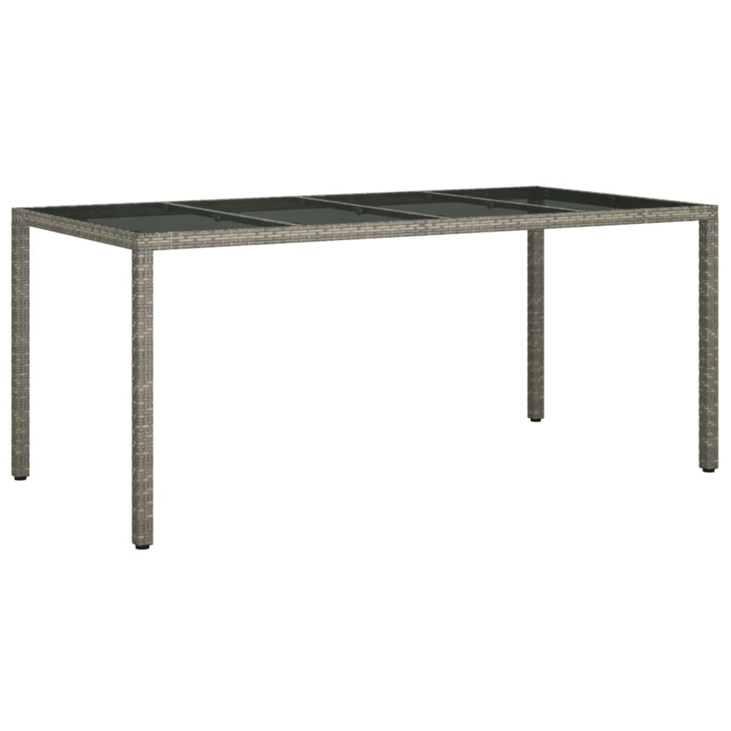 vidaXL Gartentisch Grau 190x90x75 cm Gehärtetes Glas und Poly Rattan 316715 günstig online kaufen