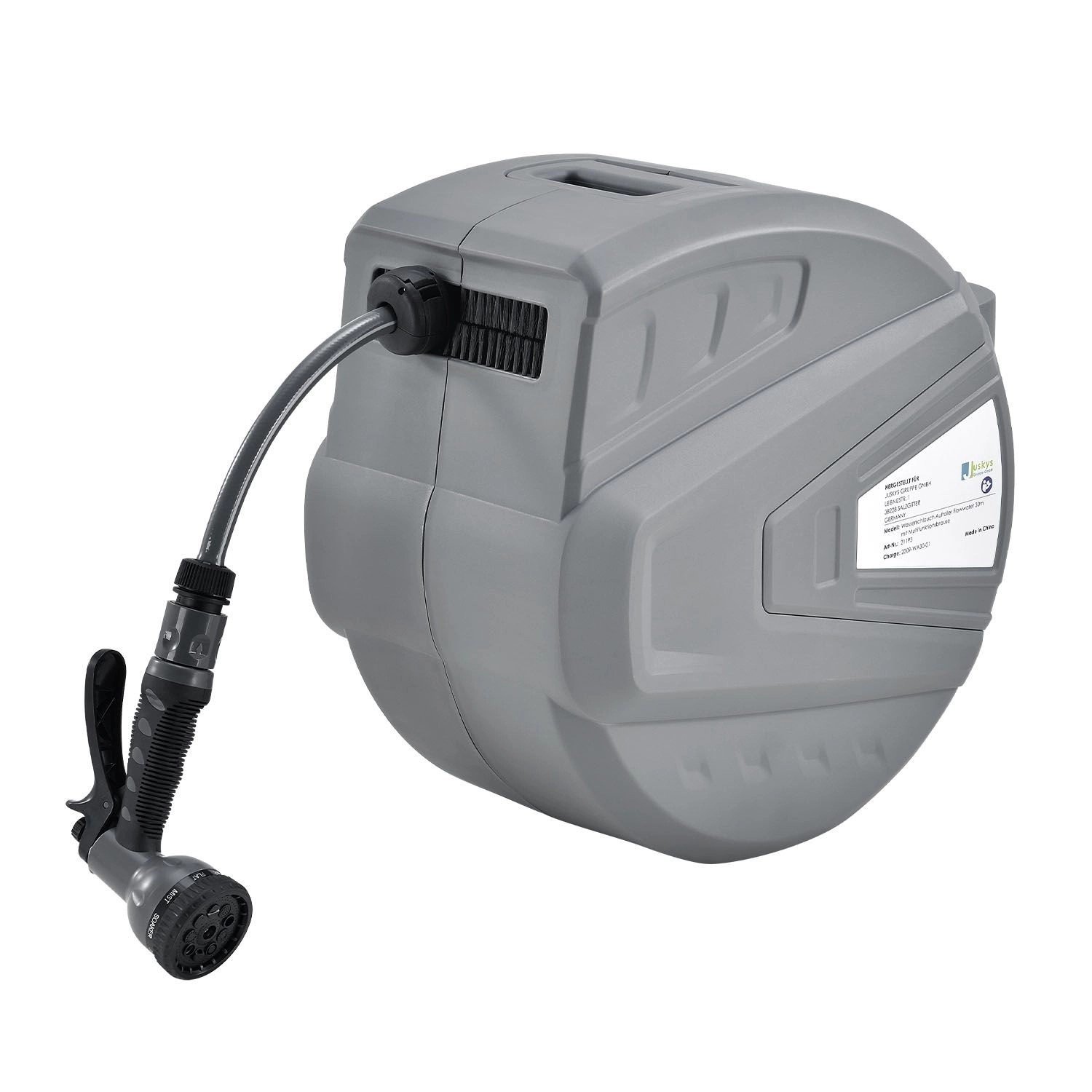 Juskys Wasserschlauch Aufroller Flowwater 30m mit Multifunktionsbrause