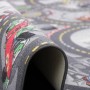 Grauer Disney Cars Kinderteppich (100x100cm) mit Straßenmotiv, ideal zum Spielen.
