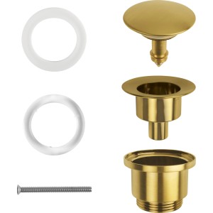 baliv Push-Ventil PV-3460 Gold Matt, Einzelteile wie Dichtungen und Schraube