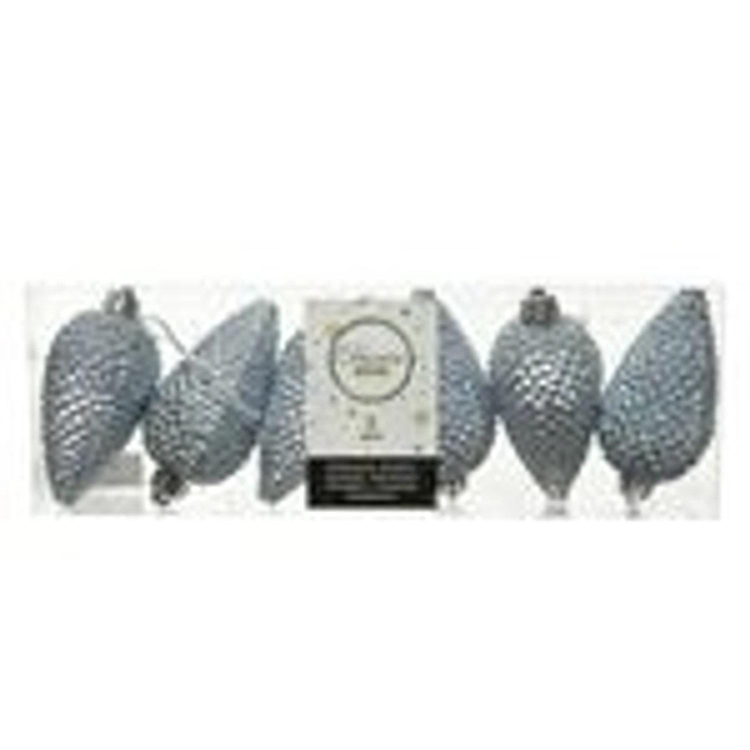 Kaemingk Christbaumschmuck Zapfen Bruchfest 4,5 cm H 8 cm 6 Stueck Farbe Grau