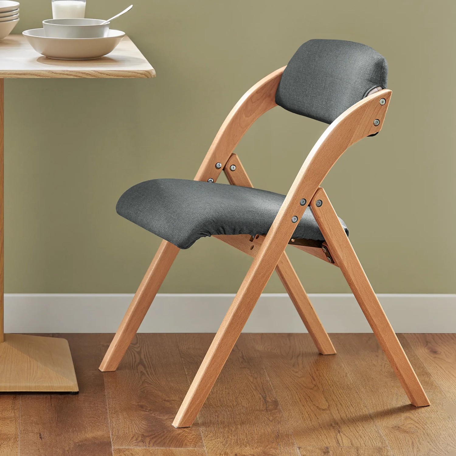 SoBuy Klappstuhl FST92-SG Holz Dunkelgrau kaufen bei OBI