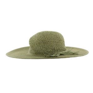 Grüner Blackfox Damenhut Violette mit breiter Krempe und Quasten, ideal für Garten und Freizeit.