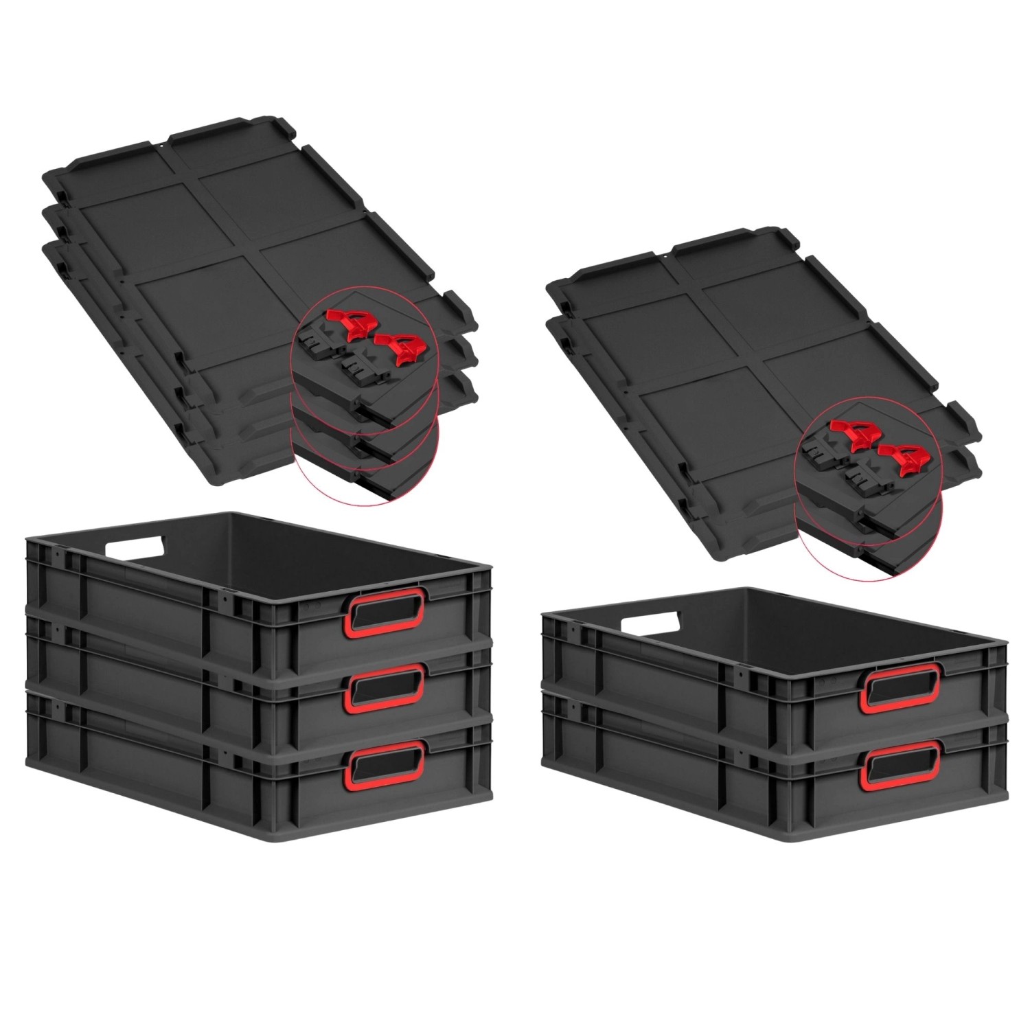 PROREGAL SuperSparSet 5x Eurobox Nextgen Color Mit Scharnierdeckel HxBxT 12 günstig online kaufen