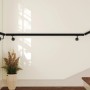 Schwarzer Edelstahl-Handlauf Komplettset, 100 cm, an heller Wand entlang einer Treppe. Modernes Design für sicheren Halt.
