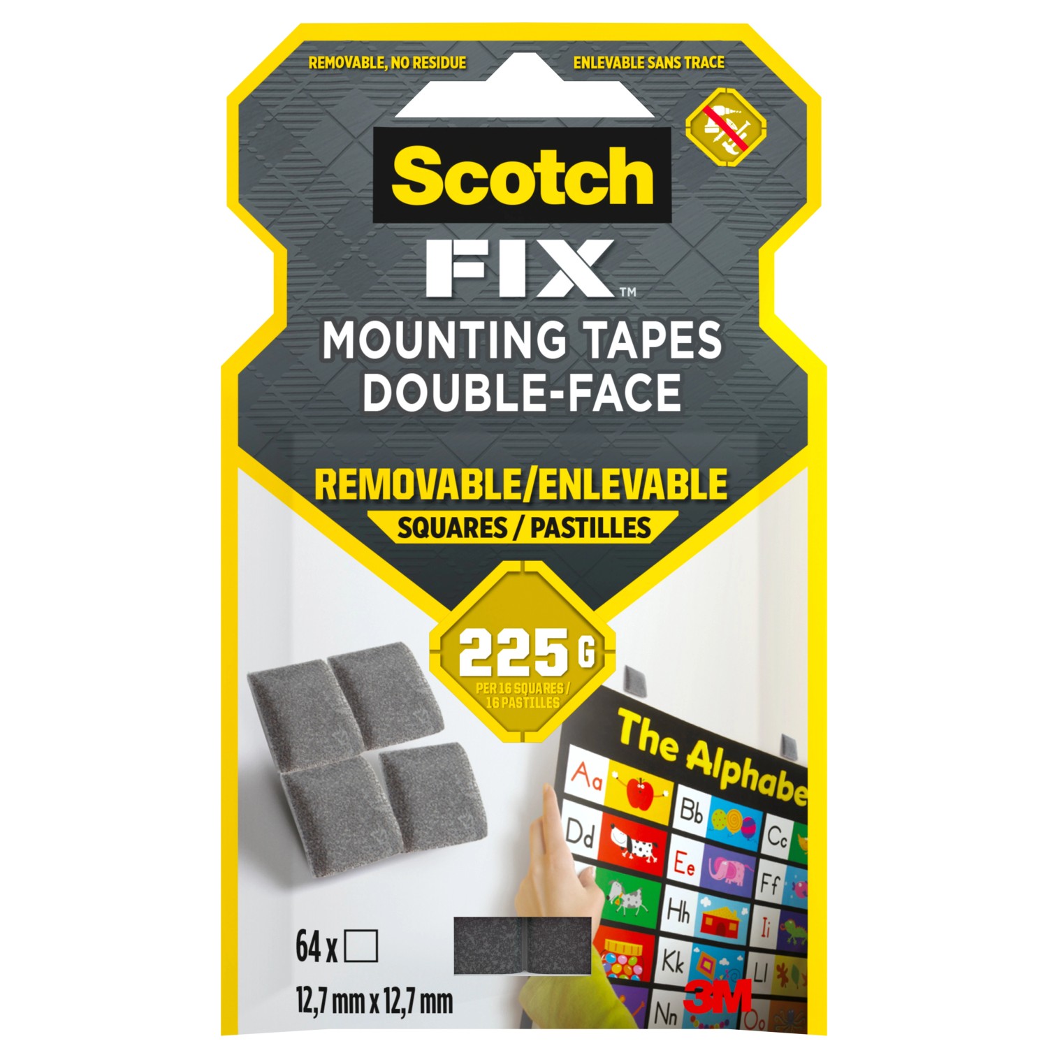 Scotch-Fix Montagequadrate-Set Ablösbar 12,7 mm x 12,7 mm Grau 64 Stück günstig online kaufen