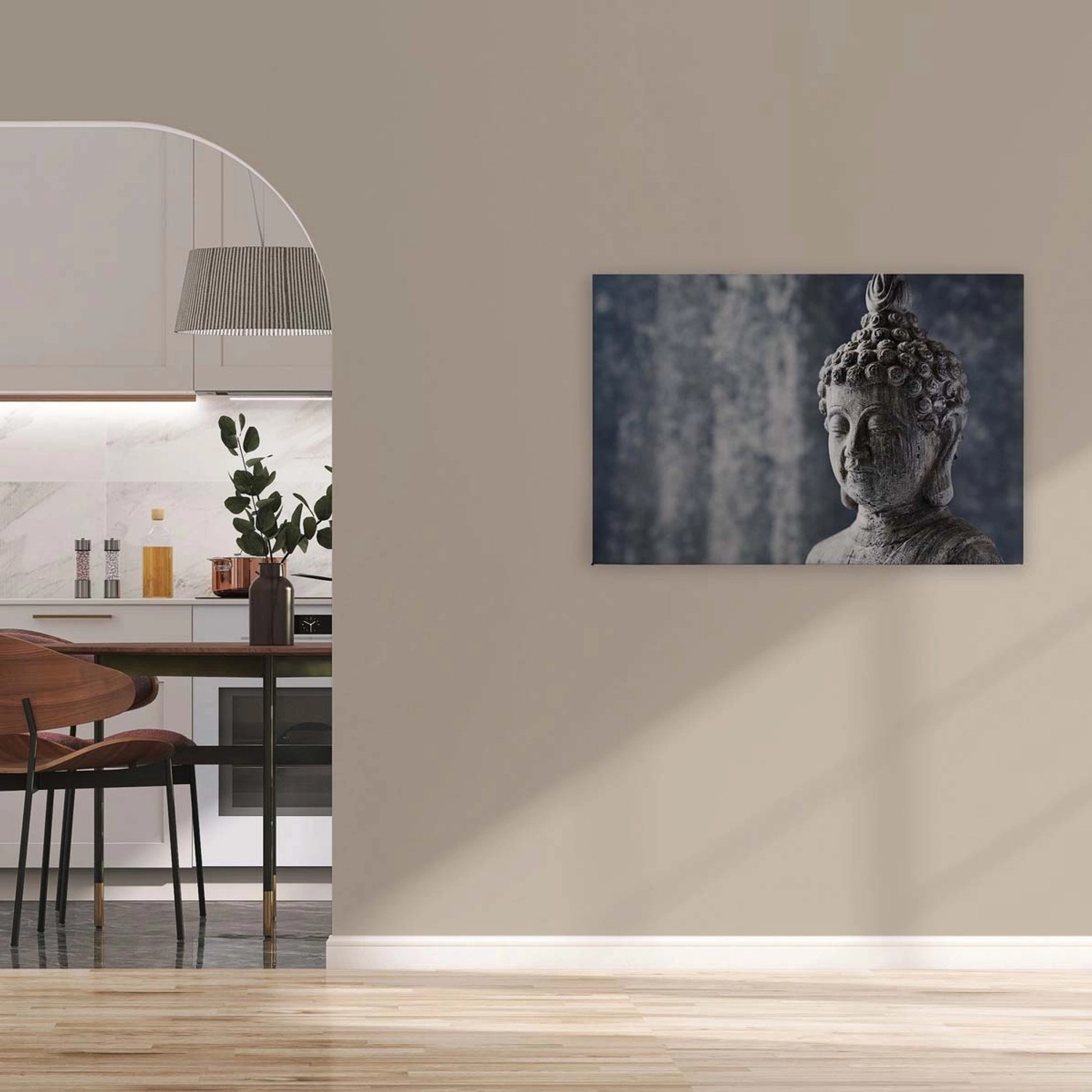 Bricoflor Buddha Leinwand Bild In Grau Asiatisches Leinwandbild Ideal Für S günstig online kaufen