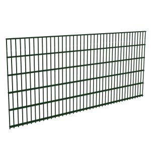 Moosgrüne Doppelstabmatte Basic, 103x200 cm, für Gartenzäune. Robust, langlebig und einfach zu montieren.