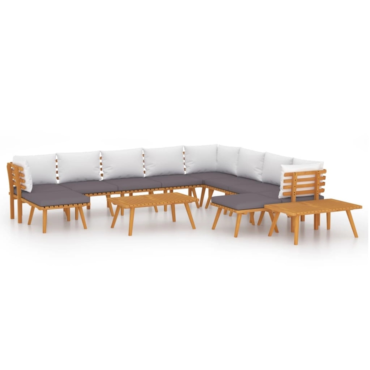 vidaXL 12-tlg Garten-Lounge-Set mit Kissen Massivholz Akazie Modell 5