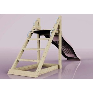 OutdoorToys Rutsche Luchs 220cm in Altrosa mit Holzleiter für Spieltürme & Spielanlagen.