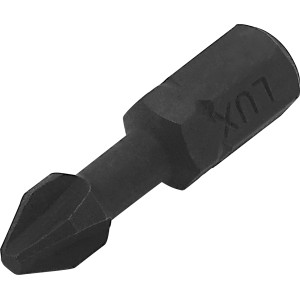 Schwarzer LUX Impact Bit Professional PH2 für Kreuzschlitzschrauben.