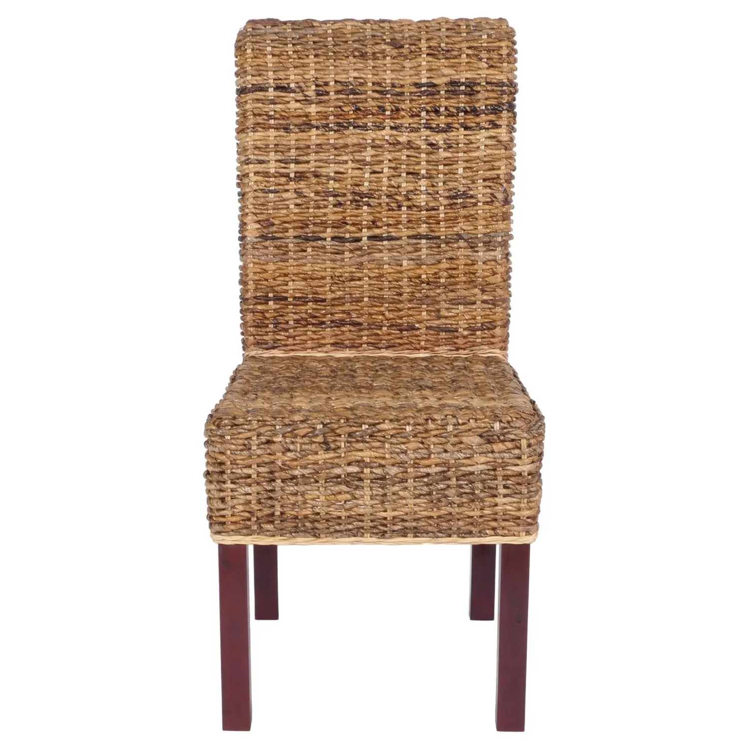 Heller Esszimmerstuhl Loiret im 6er-Set, Bananenblatt-Geflecht, Holzbeine.