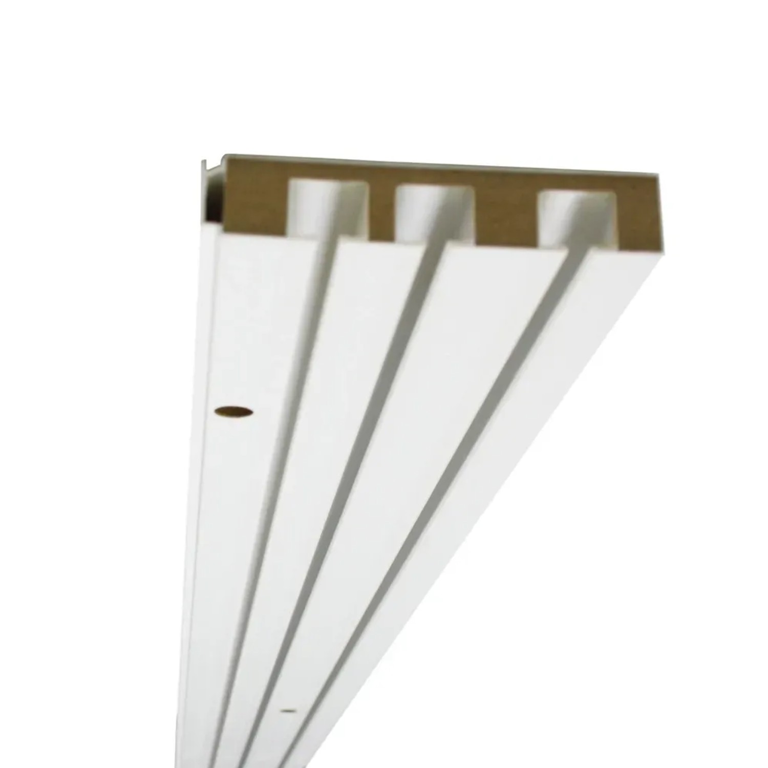 Weiße Gardinia Vorhangschiene, 3-läufig, 300 cm lang, für flexible Fensterdekoration.