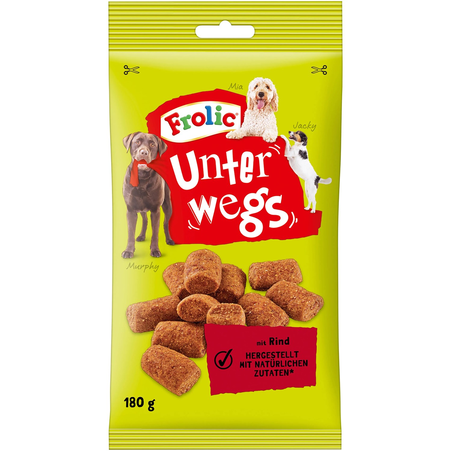 Frolic Hunde-Belohnungssnacks Unterwegs mit Rind 180 g