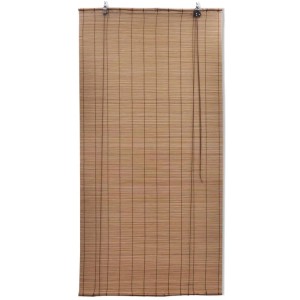 Zwei braune Bambusrollos, 120x220 cm, für Fensterdekoration und Sichtschutz.