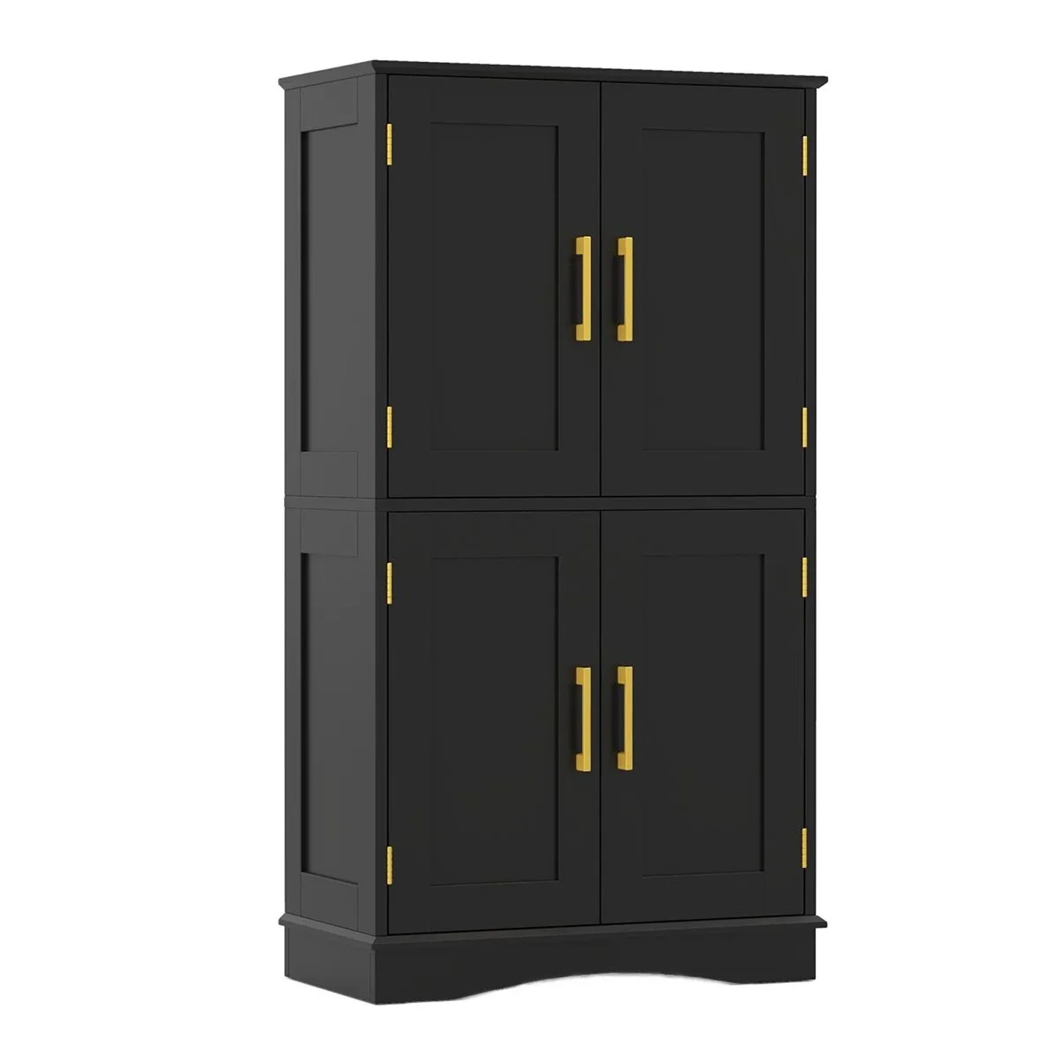 Costway Küchenschrank Aus Holz 4 Türen 2 Regalen 60 x 30 x 110 cm Schwarz günstig online kaufen