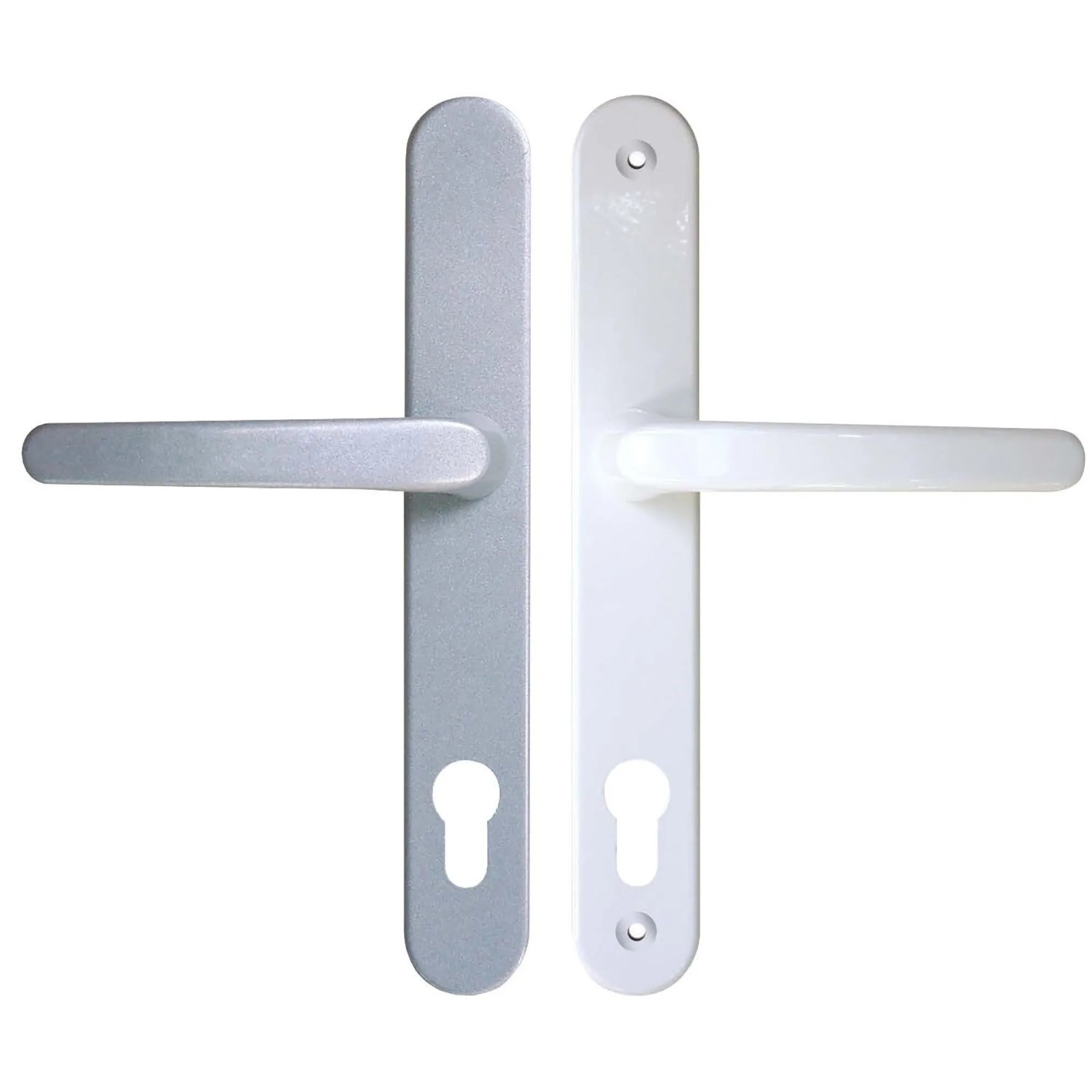 Roro Drücker-Garnitur 92 mm Weiß-Silber