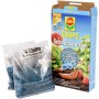 Compo Schnecken-frei: 2 Beutel Schneckenkorn und Verpackung mit Schnecken-Motiv.