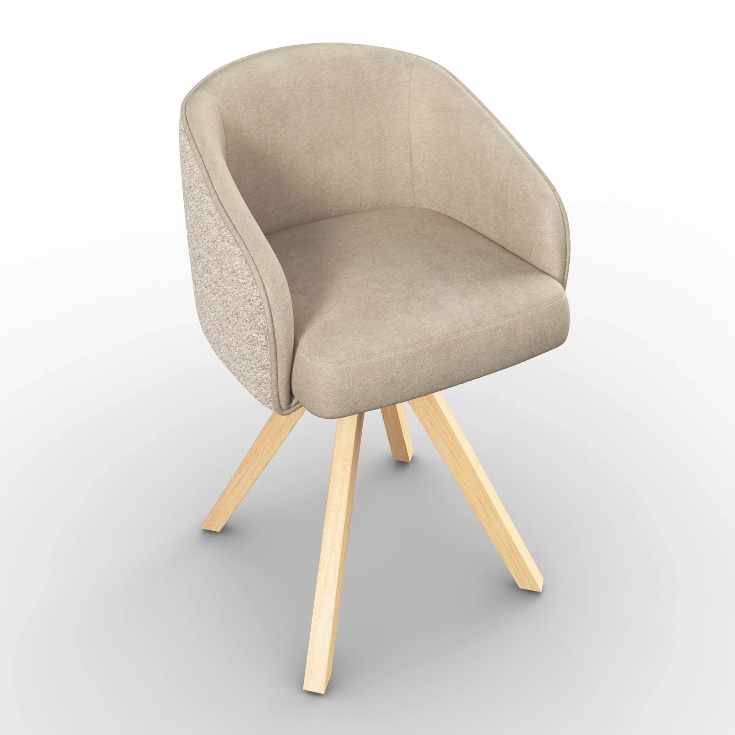 Bessagi Home Armlehnstuhl Emmie Taupe Chenille Drehbar Gepolstert