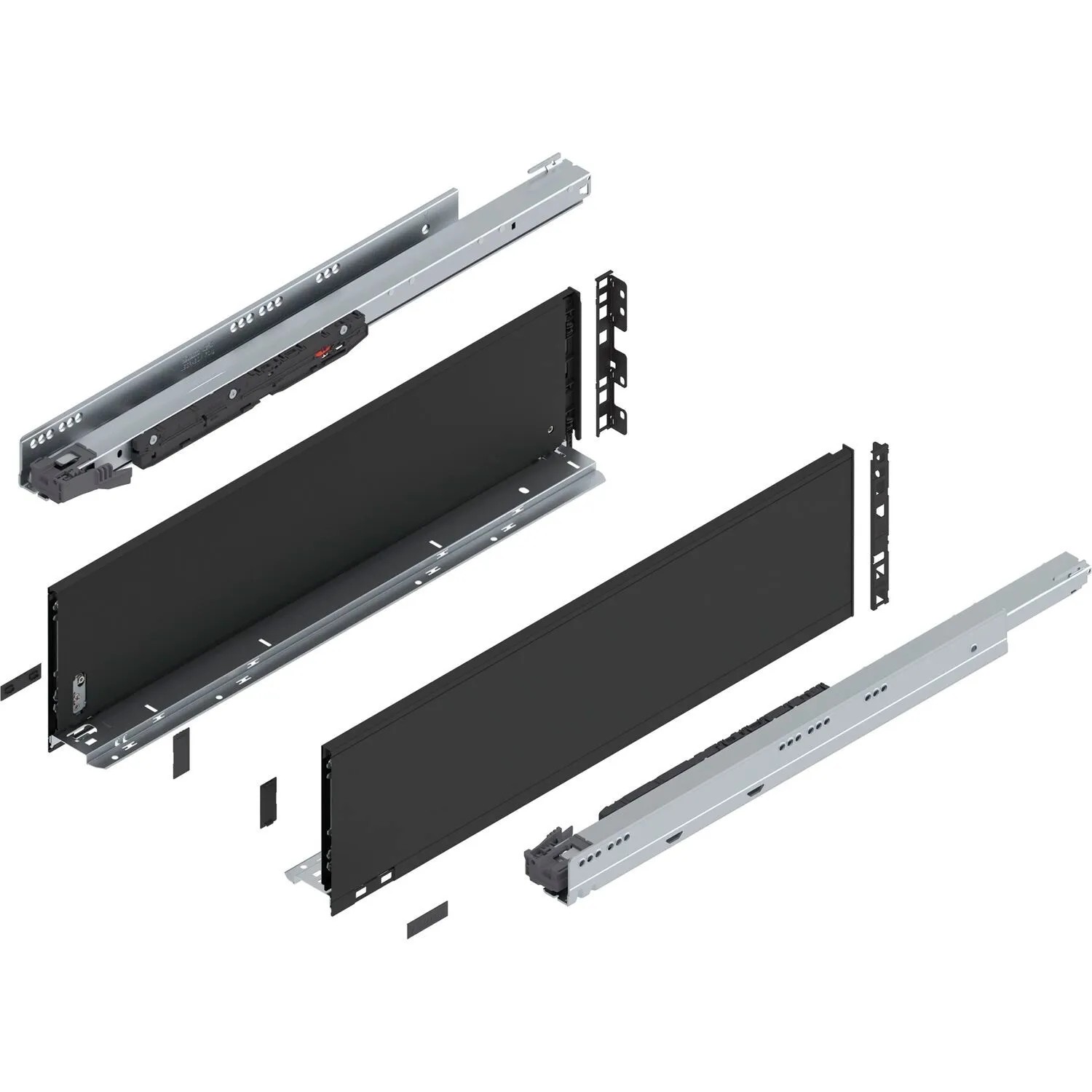 Blum Legrabox Pure Set Höhe C Tip-On Vollauszug 650 mm 70 kg Carbonschwarz 1 Paar