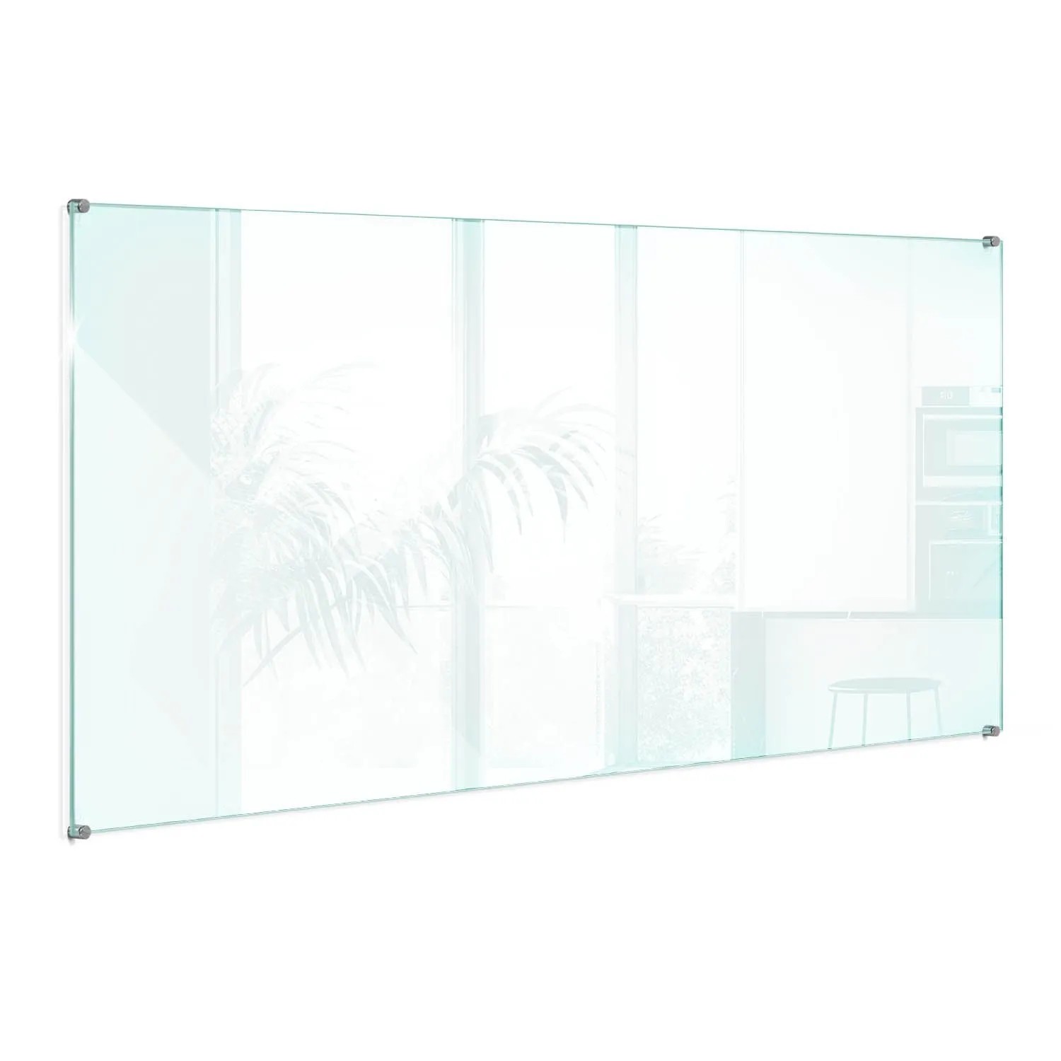 Tulup Küchenrückwand Glas Transparent Glasplatte für die Küche Transparent 140x70 cm Glasrückwand für die Küche Transparent