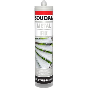 Soudal Metall Kleber, grau-metallic, 420g Kartusche für elastische Verklebung und Abdichtung.