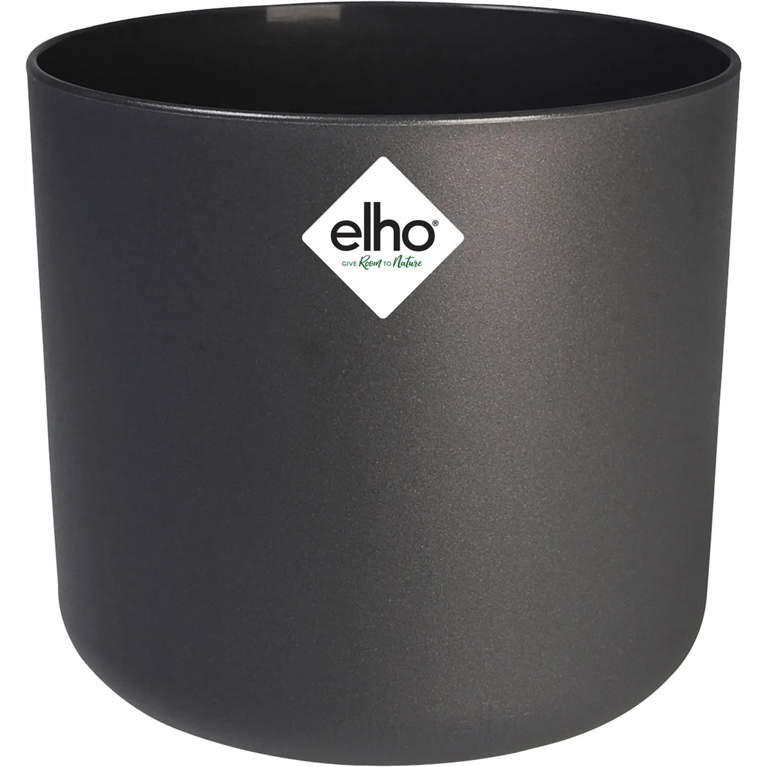 Anthrazitfarbener, runder Elho Blumentopf B.For Soft, Ø 34,5 cm, für Innenräume.