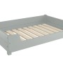 Graues Kiefernholz Tierbett 100x60cm mit Rollrost. Hundesofa ohne Polster und Matratze.
