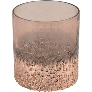 Kupferfarbener Deko-Teelichthalter aus Glas, 10 cm, für stimmungsvolle Weihnachten.