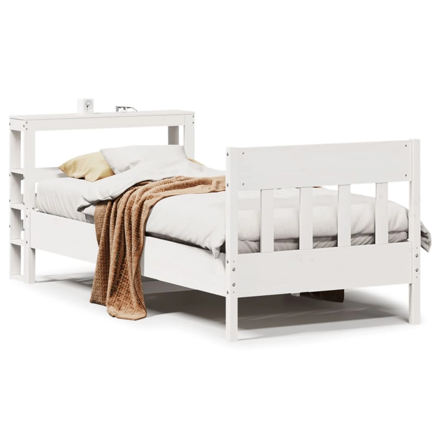 vidaXL Massivholzbett ohne Matratze Weiß 90x190 cm Kiefernholz 3306286 günstig online kaufen