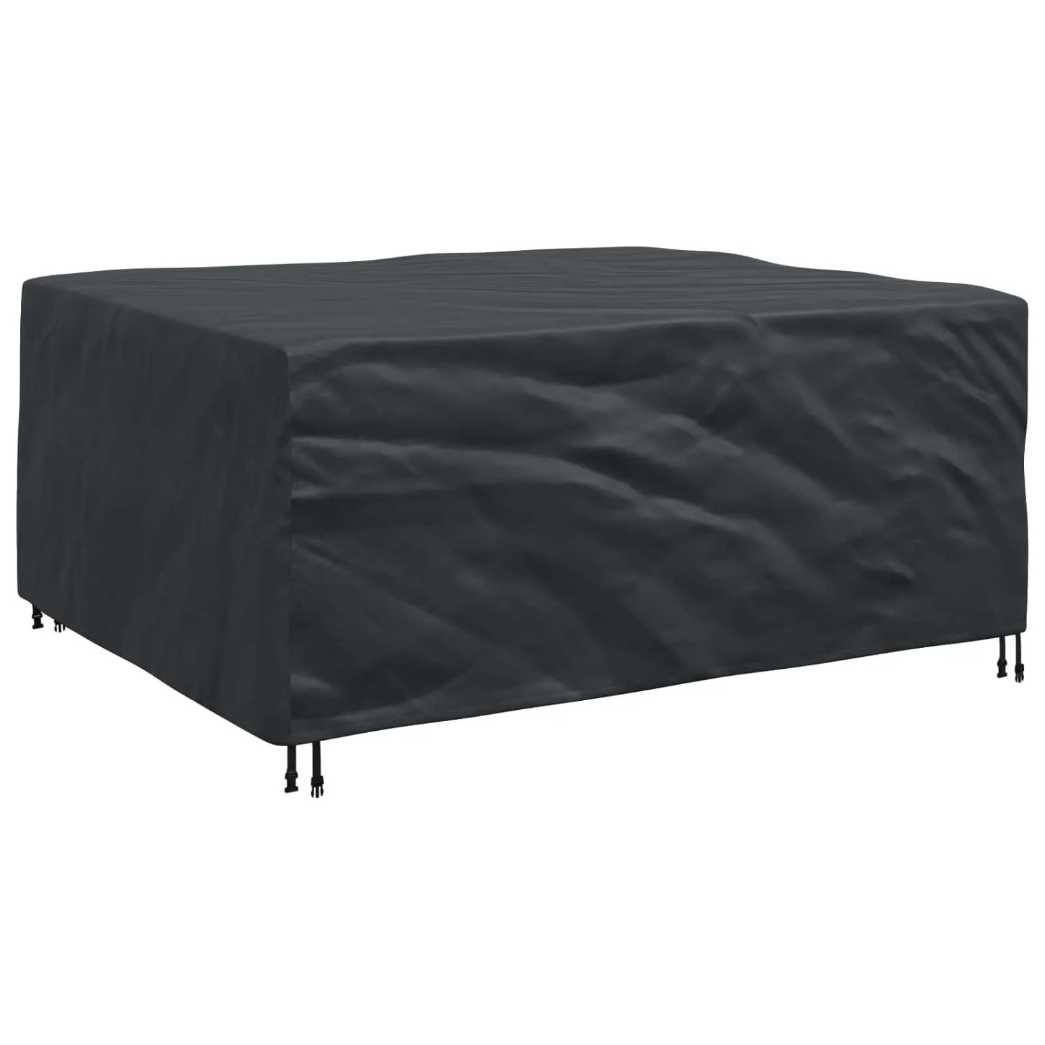 Schwarze, rechteckige vidaXL Schutzhülle für Möbel aus wasserfestem Gewebe. Ideal für Gartenmöbel.