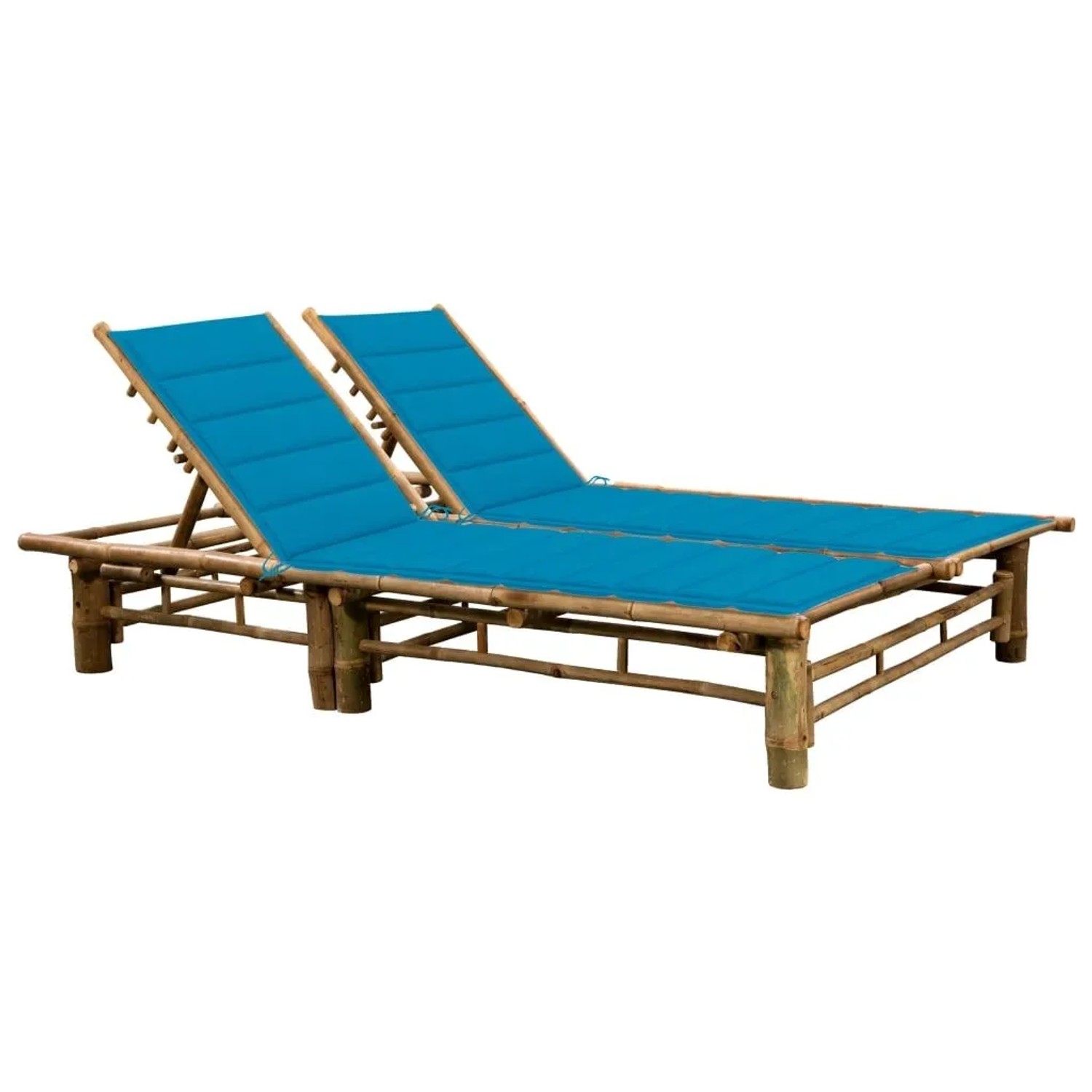 Furnicato Sonnenliege Bambus Blau 200 X 130 X 24 87 Cm
