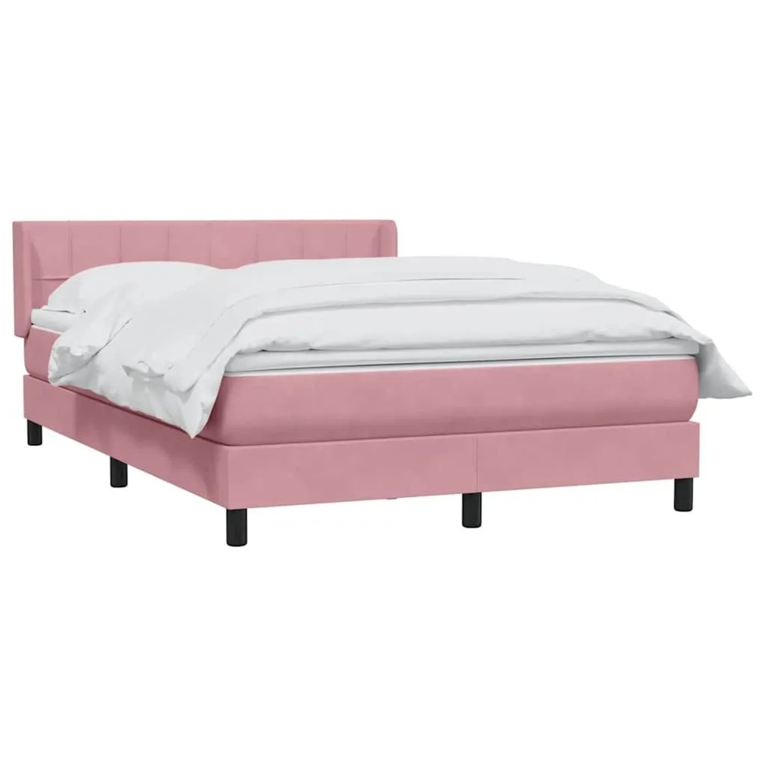 vidaXL Boxspringbett mit Matratze Rosa 140x210 cm Samt 3318116 günstig online kaufen